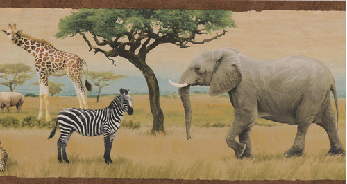 Savannah Diseo De Leopardo Elefante, Jirafa Cebra Hermoso Ce