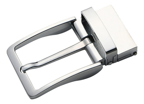 Hebilla De Cinturón Rectangular Reversible Metal Con Pin