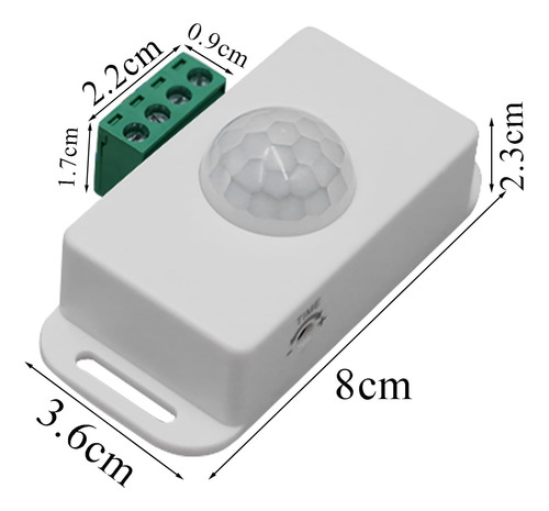 Sensor Pir Ajustable De 12v-24v Detector Infrarrojo Para Int