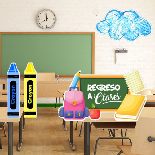 Figuras Regreso A Clases Base Rígida Kit 25 Pzas Coroplast