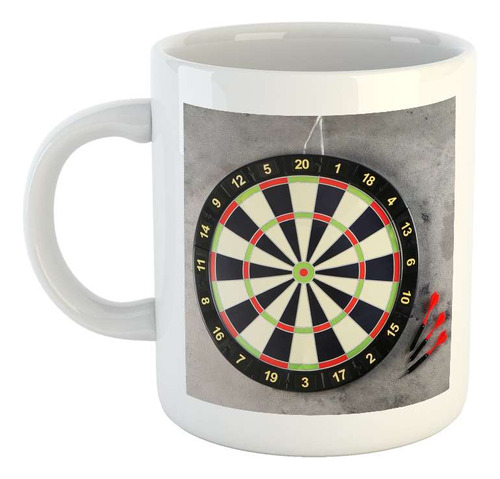 Taza Ceramica Dardos Juego Destreza Mano Apuntando