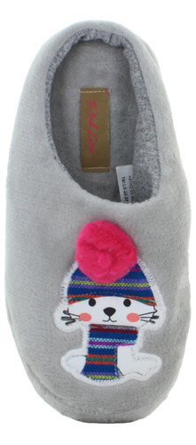 Bumy Pantufla Afelpada Gato Pompon Suave Confort Mujer 87269