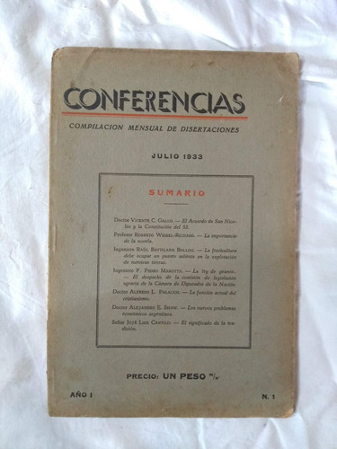 Conferencias Julio 1933 Gallo Alfredo Palacios Shaw Cantilo