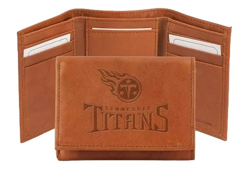 Titanes De Tennessee Cartera De Piel Triple Doblés 