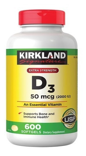 Vitamina D3 D-3 D 3 Kirkland A 600 Capsulas Bland 2000 Iu.