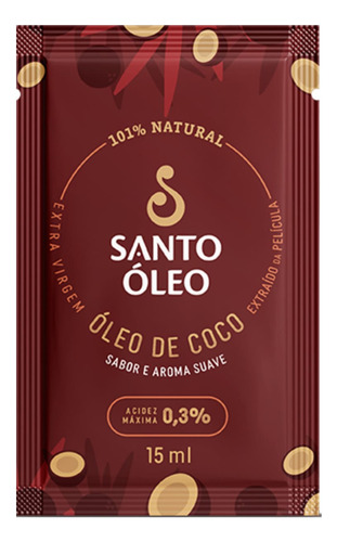 Óleo De Coco Extravirgem Película Santo Óleo 40 Sachês