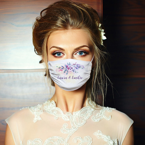 70 Cubrebocas Boda Personalizados Reutilizables 2 Capas