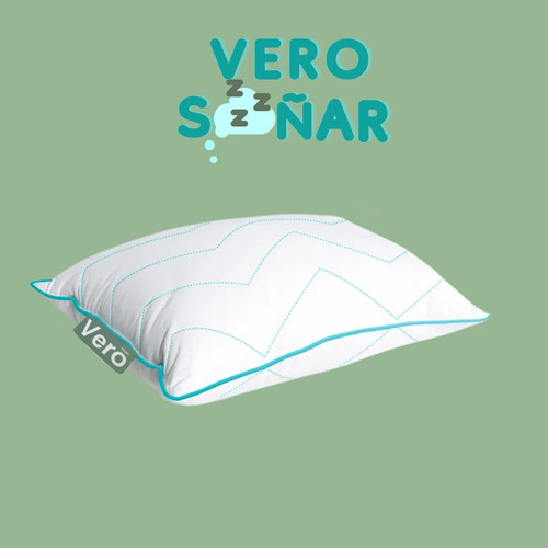 Almohada Tipo Soñare Zigzag Vero Hogar King Blanco Zigza