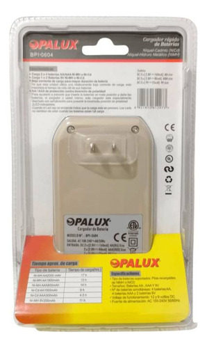 Cargador De Baterías Recargables 9v/aa/aaa Bpi-0604 Opalux
