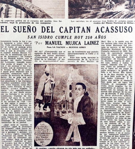 San Isidro Cumple 250 Años Mujica Lainez 1956 Sueño Acassuso