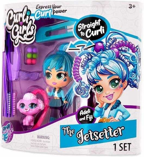 Muñeca 16 Cm Curligirls Jet Setter Con Mascota