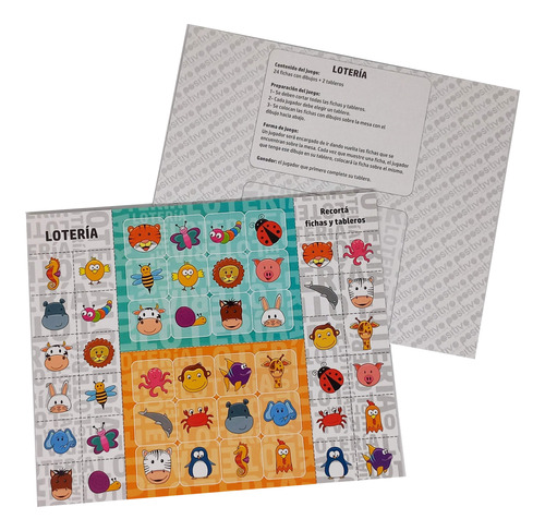 Souvenir Cumpleaños Infantiles Bingo Lotería Animales 15 Un