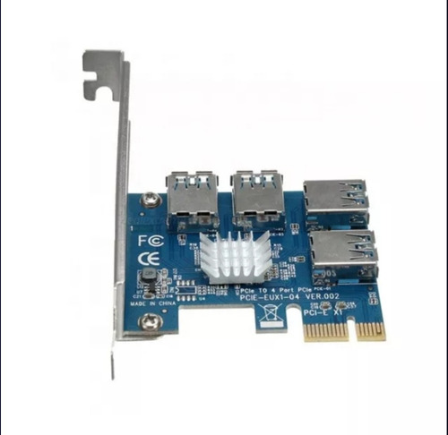 Convertidor Pci Express 1x Para 4 Gpu Usb 3.0 Riser Mineria