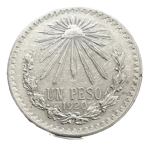 Peso Resplandor 1920 Plata Primera Fecha Ley 0.720 