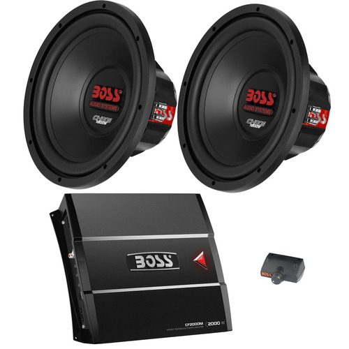 Woofer Boss 1200 Watt X 2 + Potencia 2000w Monoblock +contro