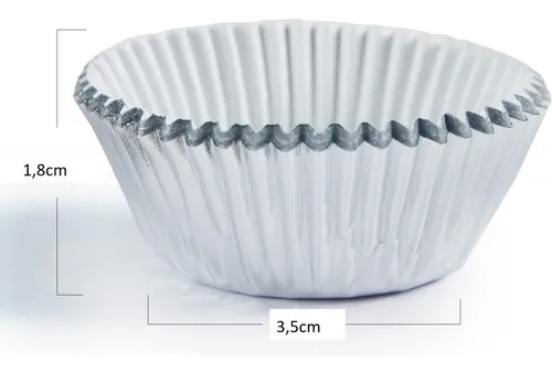Pack X500 Capsula Para Hornear Capsulas Mini Plateados 5cm