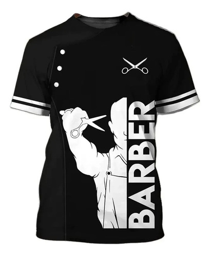 K Camiseta De Manga Corta Barber Con Estampado 3d Para