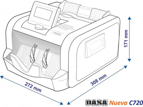 Imagen 6 de 6 de Contadora Billetes Maquina Contar Dinero Dasa C720 Pro