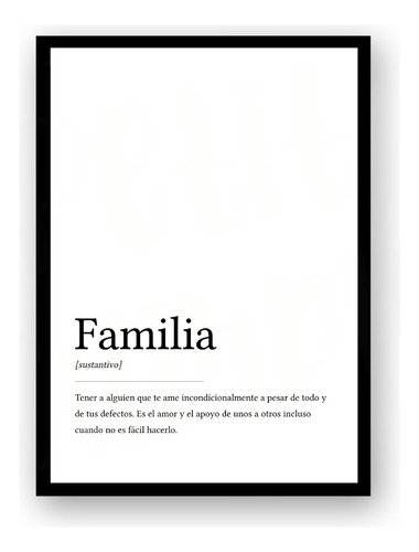 Poster Imprimible Familia Definicion Poster Decorativo