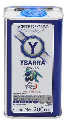 2 Pzs Ybarra Aceite De Oliva Puro 200ml
