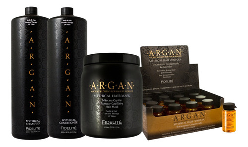 Kit Mythical Argan Shampoo Acon Ampollas Nutricion Fidelite 