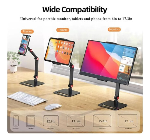 17.3 Soporte Para Monitor Portátil,soporte De Base Extraíble