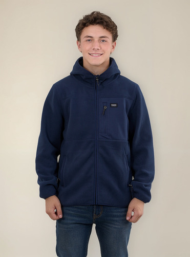 Poleron Micropolar Full Zipper Y Gorro Azul Wi8306 Polemic