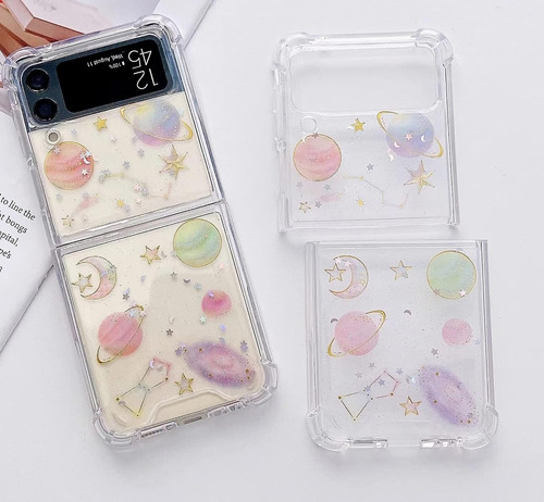 Planeta Purpurina Para Samsung Galaxy Z Flip 4/z3 Fundas