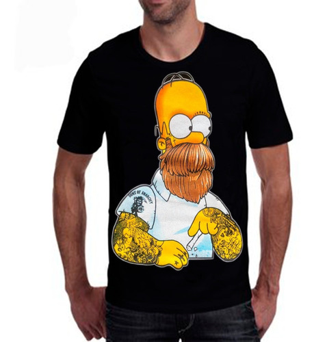 Camisetas Hombre Homero Rock Metal Comics Anime 