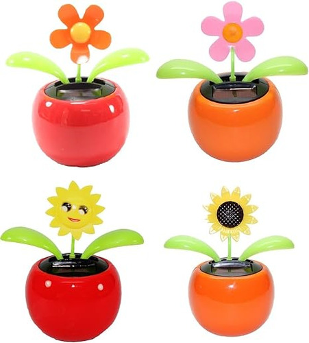 Flores De Baile Solar En Macetas Coloridas De Bobblehead -