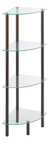 Mdesign Modern Glass Corner 4-tier Storage Organizer Tower C