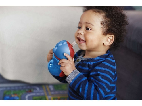 Vaso para bebés con aza antiderrame Philips Avent Straw Cup SCF796 con sorbete color azul de 200mL