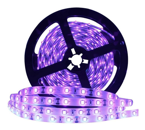 Kit Tira Led Luz Negra Ultravioleta 5050 Rollo 5m 24v+fuente