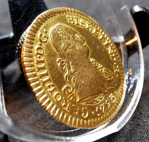 Moneda Un Escudo Oro Original 1793 Mo Carlos Iiii Colonial
