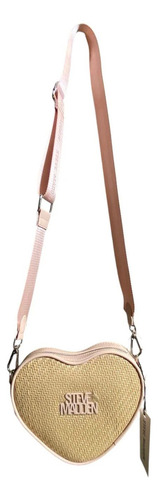 Bolso Crossbody Steve Madden Sintético Rosa Acabado De Los Herrajes Níquel Color Beige Diseño De La Tela Tejido