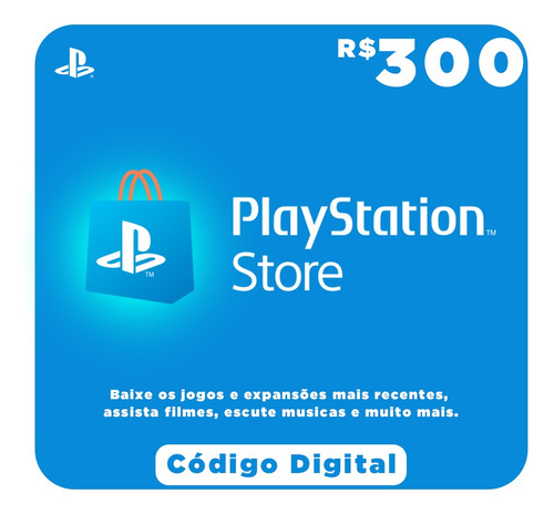 Cartão Presente Playstation - R$ 300,00 Reais