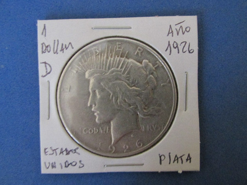 Moneda 1 Dollar Peace De Plata Año 1926 Estados Unidos 