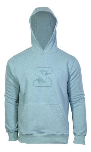 Buzo Salomon Logo Lt Hoodie Hombre Blue Heather