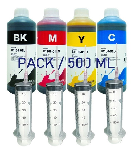 Pack 500ml Tinta Brothe T510 T710 J420 480  9130 80+jeringas