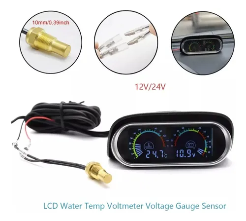 comprar Reloj Medidor De Temperatura Y Voltaje 12v 24v Lcd Alarma 