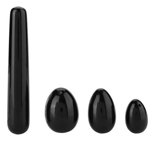 3 Huevos De Obsidiana Negra Natural Yoni Kegel Ejercicio + 1