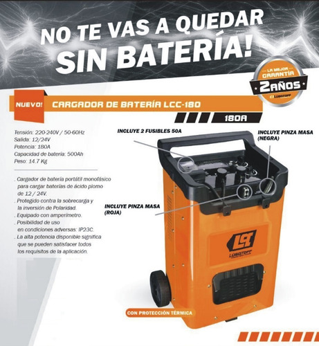 Imagen 6 de 10 de Cargador Arrancador 30 Amp Lusqtoff 12v/24v Agenciero