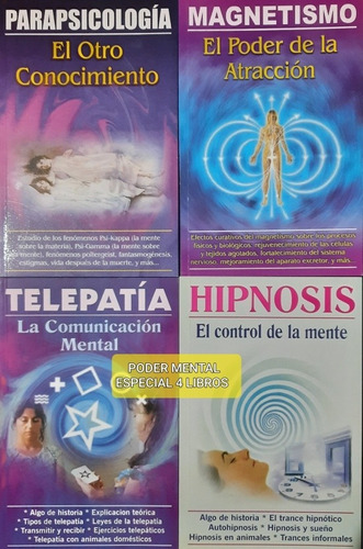 Hipnosis/ Magnetismo/ Telepatía/parapsicología/4 Libros/b-3.