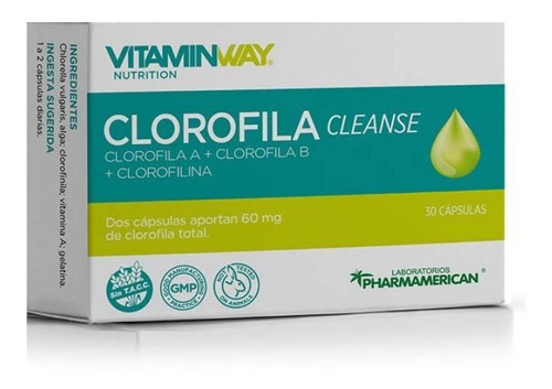 Suplemento Clorofila Cleanse X 30 Caps Vitamin Way Pack X 2 