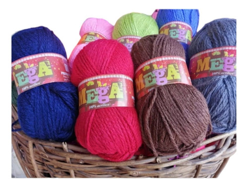 Pack De 10 Ovillos De Lana Mega 100 Gr Color A Eleccion