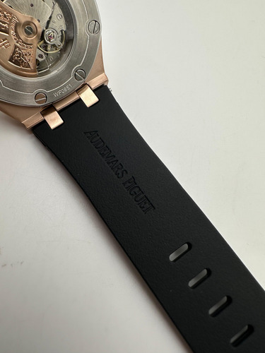 Reloj Automatico Ap Royal Oak Oro Rosa / Negro Caucho Zafiro Negro Oro Rosa Negro (Reacondicionado)