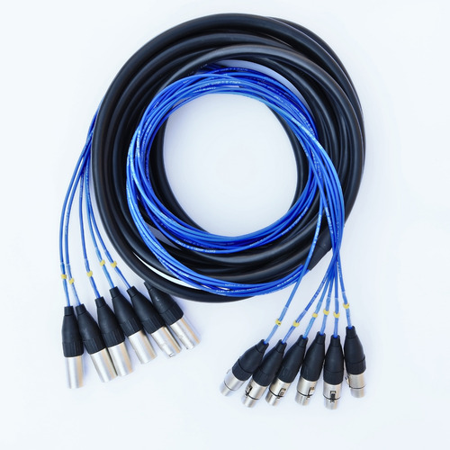 Fio Multicabo Do 6 Xlr Fêmeas Em 6 Xlr Machos Santo Angelo 6 Via 15m Preto Do 15m