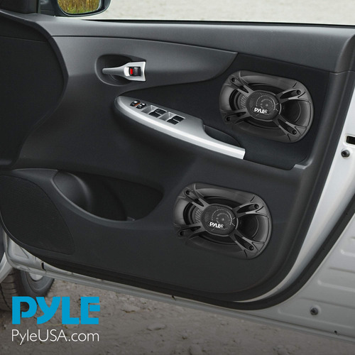 Pyle Bocinas Coche 3 Vías 300W Negro