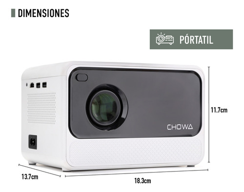 Proyector Mini Chowa P8 Android Wifi 4k Hd 720p Color Blanco Blanco