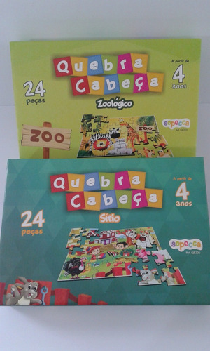 2 Jogos Educativo Quebra-cabeça Zoo E Sítio 2017 Sopecca